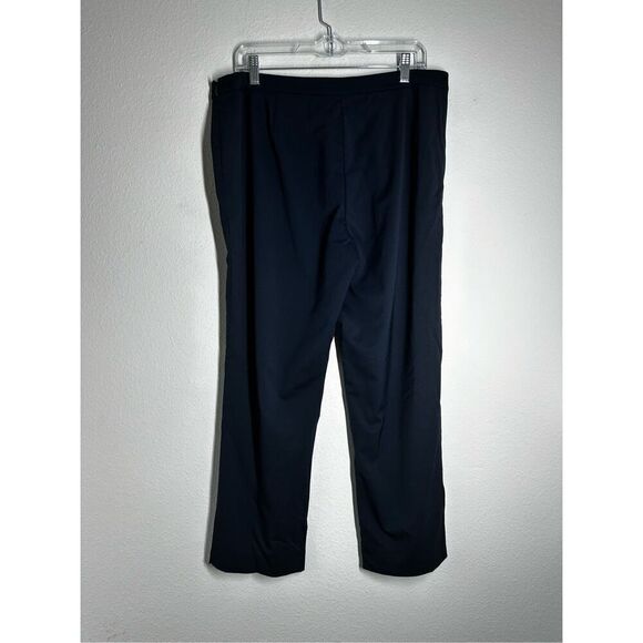 Lafayette 148 Sz 12 Straight Leg Dress Pants Navy Blue Side Zip Wool Blend *Note - Picture 3 of 16